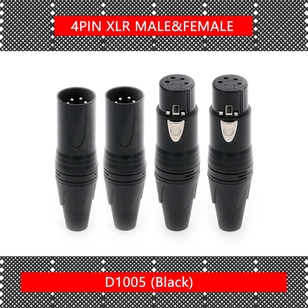10 Stks/partij 3/4/5pin Xlr Connector Mannelijke/Vrouwelijke Xlr Plug Jack Socket Microfoon Mic Kabel Audio kabel Connector Zwarte Kleur
