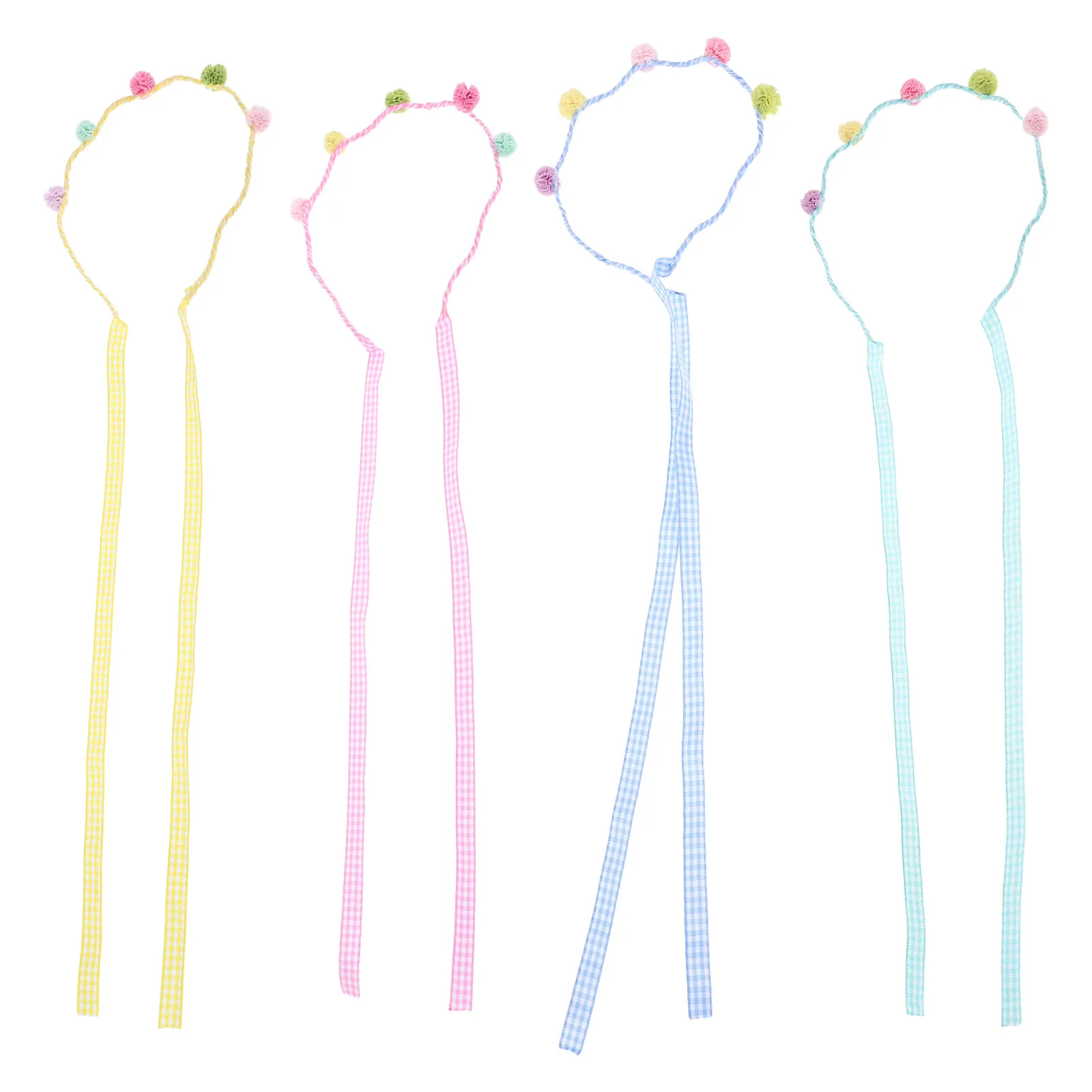 

4 Pcs Girl Headbands Cute Trendy Stylish Kids Hairbands Spring Wear Comfortable Lightweight Pink Yellow Green Blue