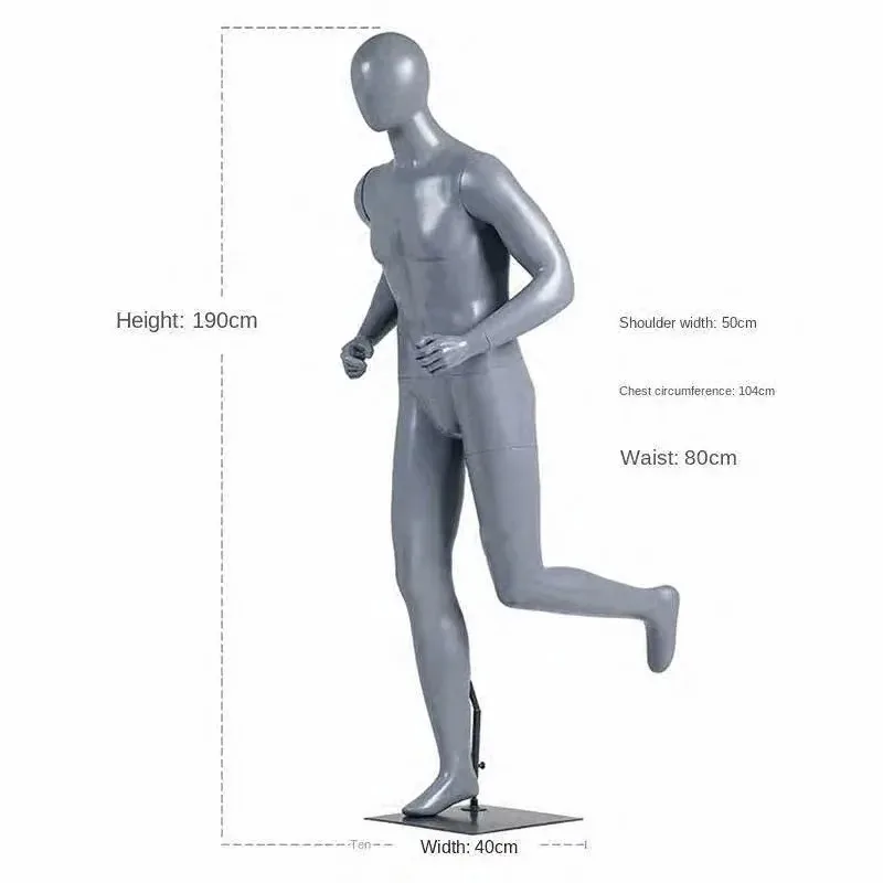 أسود رمادي العضلات ذكر أنثى عرض دمية نموذج تشغيل الرياضة كامل الجسم عارضة أزياء للملابس الرياضية عرض الرف
