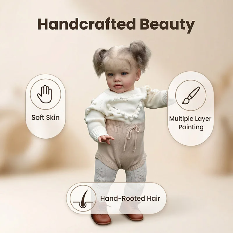 26-calowa Ogromna Lalka Reborn Pippa 66cm Księżniczka Dziewczynka z Bawełnianym Ciałem Realistyczna Lalka