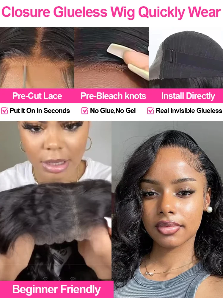 Bon Prix 250% Perruque BOB Courte Perruque شعر خام Sans Colle Perruque 13x6 13x4 دانتيل شفاف Perruques Naturelles en Dentelle Pleine Perruque Naturelle Moins Cher Perruque Livraison 3 Jours France Perruque Boucle #6