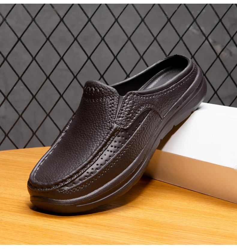 Sandalias de playa de verano para hombre, zuecos de jardín informales Unisex, sandalias cruzadas con punta ancha para exteriores, zapatillas de ducha de casa antideslizantes