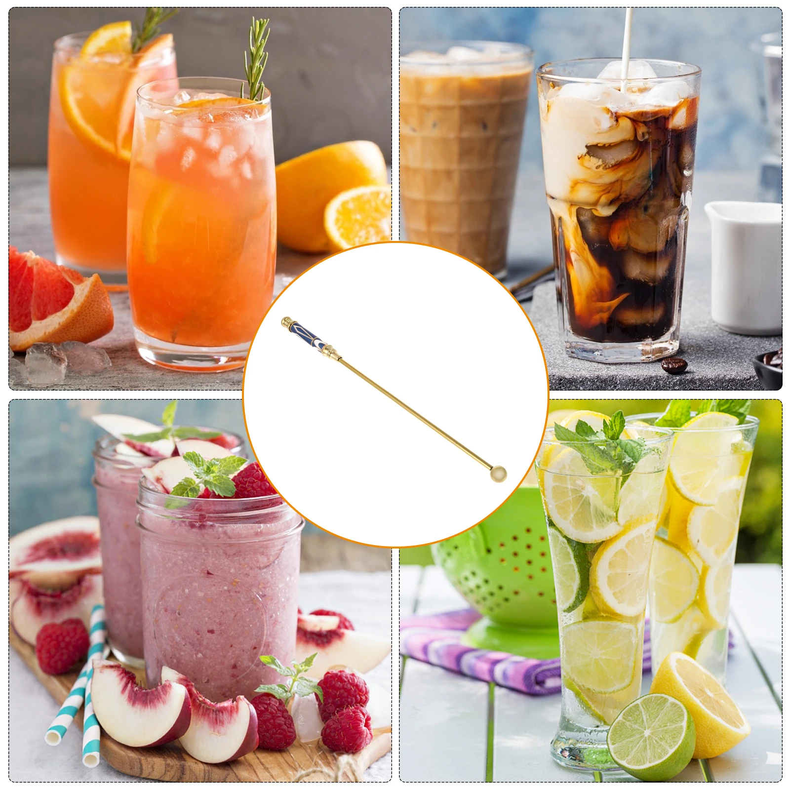 

Stainless Steel Coffee Stirring Rod Bar Tool For Mixing Drinks Lemonade Iced Tea Cocktail Stirrers