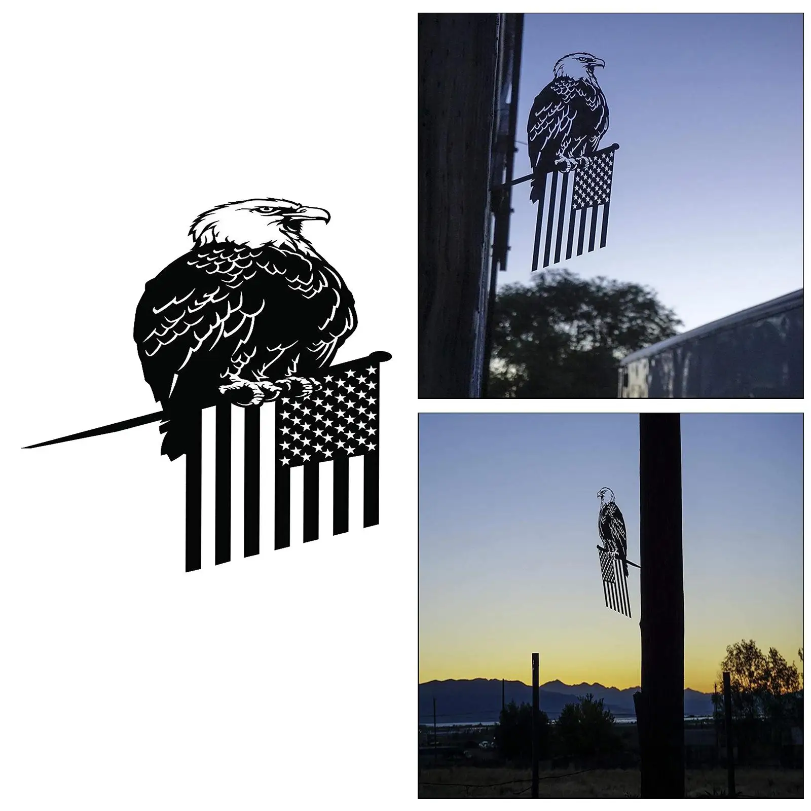 Weather Vane Bald Weather Vane Outdoor Wall Sculpture Wind Indicator With Cut Steel And Design Suitable