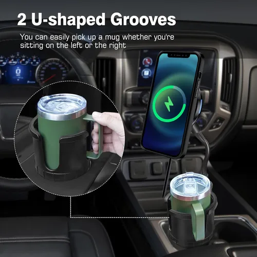 Imagen 2 del producto Nuevo cargador inalámbrico magnético para coche adecuado para Apple 15W carga rápida soporte de navegación portavasos de 360 grados