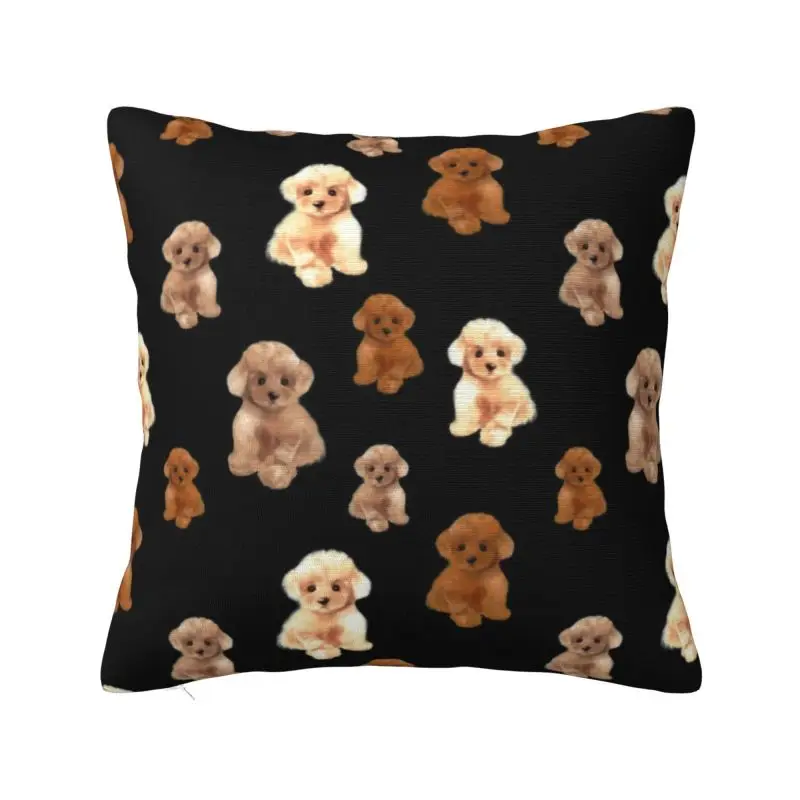 Modern Teacup Poodle Dog Sofa Cushion Cover Velvet Pet Lover Pillow Case Bedroom Decoration