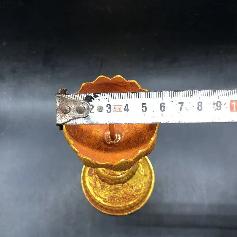 Antique Miscellaneous Collection Gilt Daqing Qianlong Year Dragon and Phoenix Candlestick Crafts Ornament