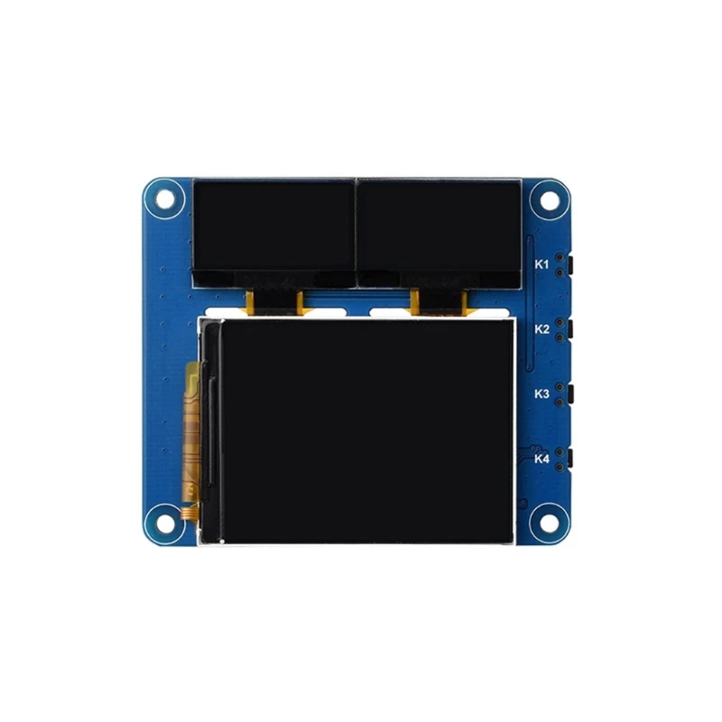 LCD HAT forRaspberryPi OLED LCDs 2inch IPS LCD Main Screen with2 0.96inch Blue OLED Secondary Screens HAT