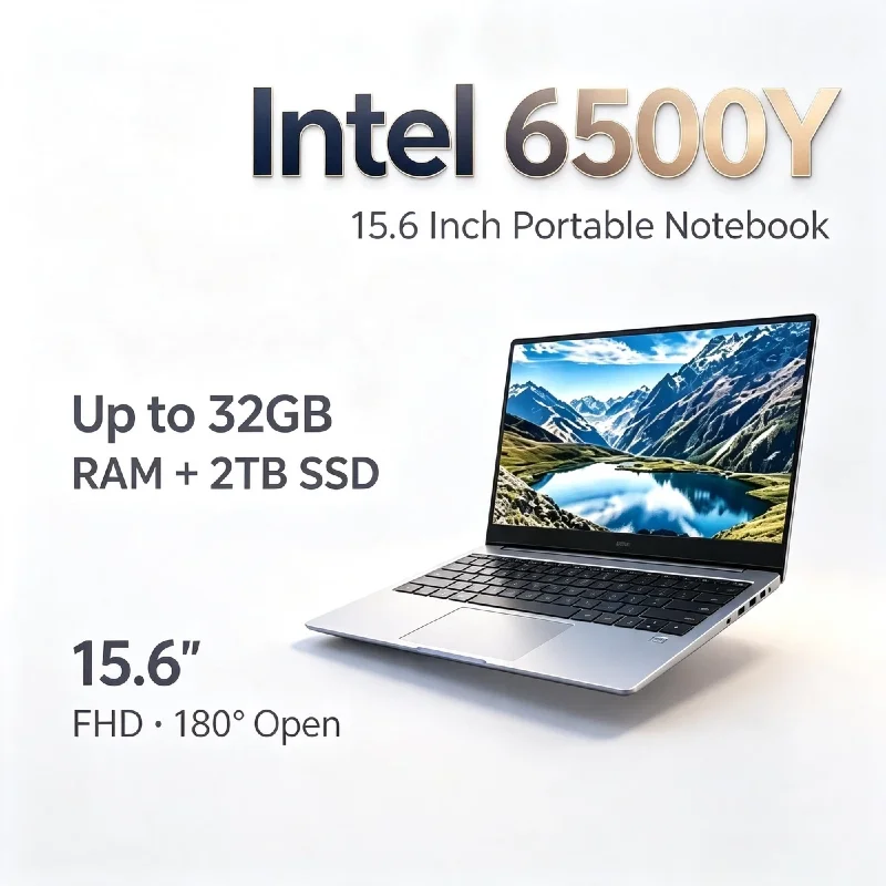 Intel Pentium Gold 6500Y 15.6 Inch Laptop 2C4T 32GB RAM 2TB SSD 5000mAh Backlit Fingerprint Gaming Office Max Pro