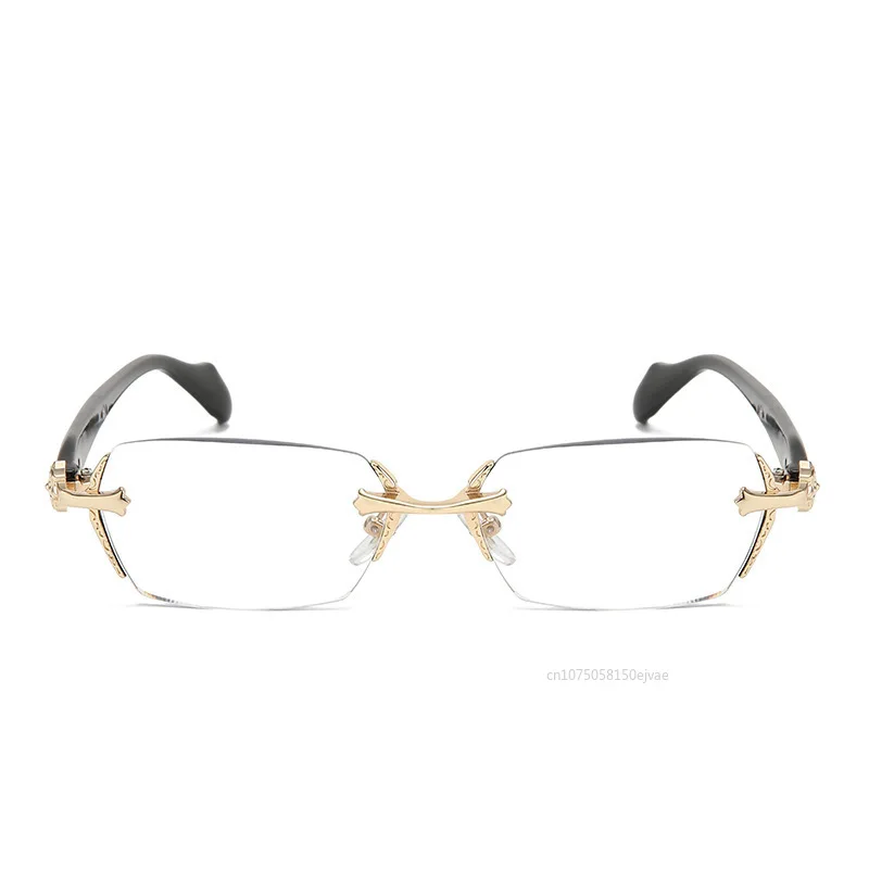 Anty-niebieskie okulary do czytania Okulary bez oprawek o wysokiej rozdzielczości Przycięte mężczyźni i kobiety Starsze nadwzroczność Ultralekkie przenośne okulary