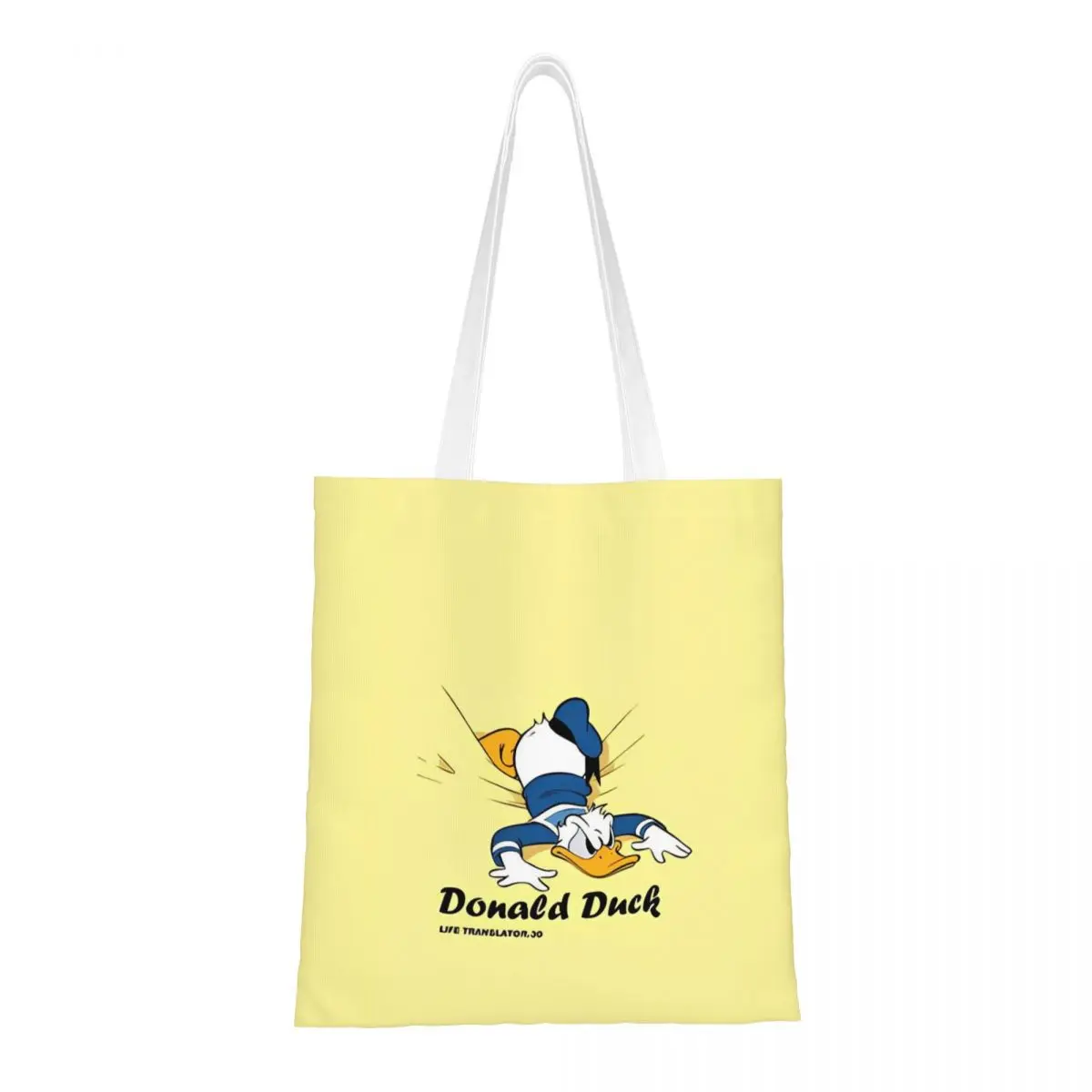 Donald Duck Fit Of Anger Tote Bags Women Handbag Canvas College Shoulder Bag Reusable Grocery Bag