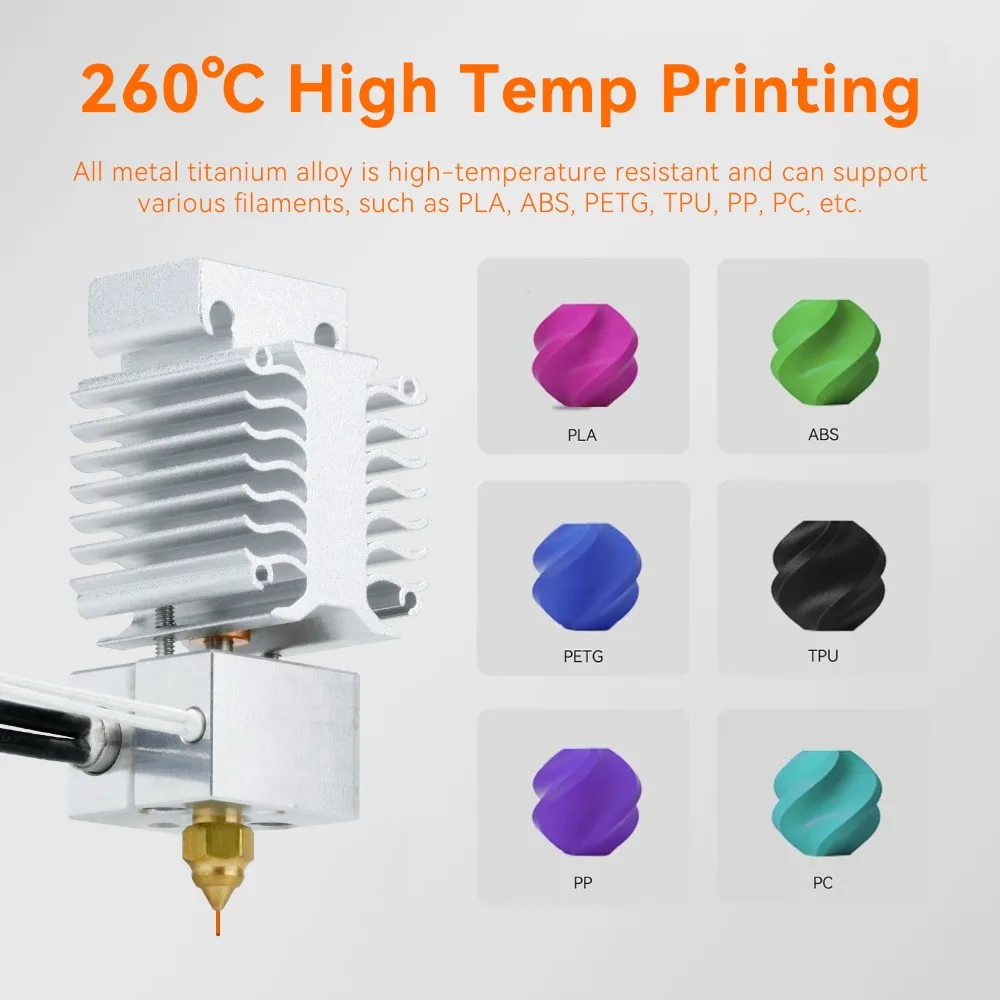 Nueva actualización Creality Ender 3 V3 SE Kit de bloque calentador tubo bimetálico cabezal de impresión de alta temperatura para piezas de
