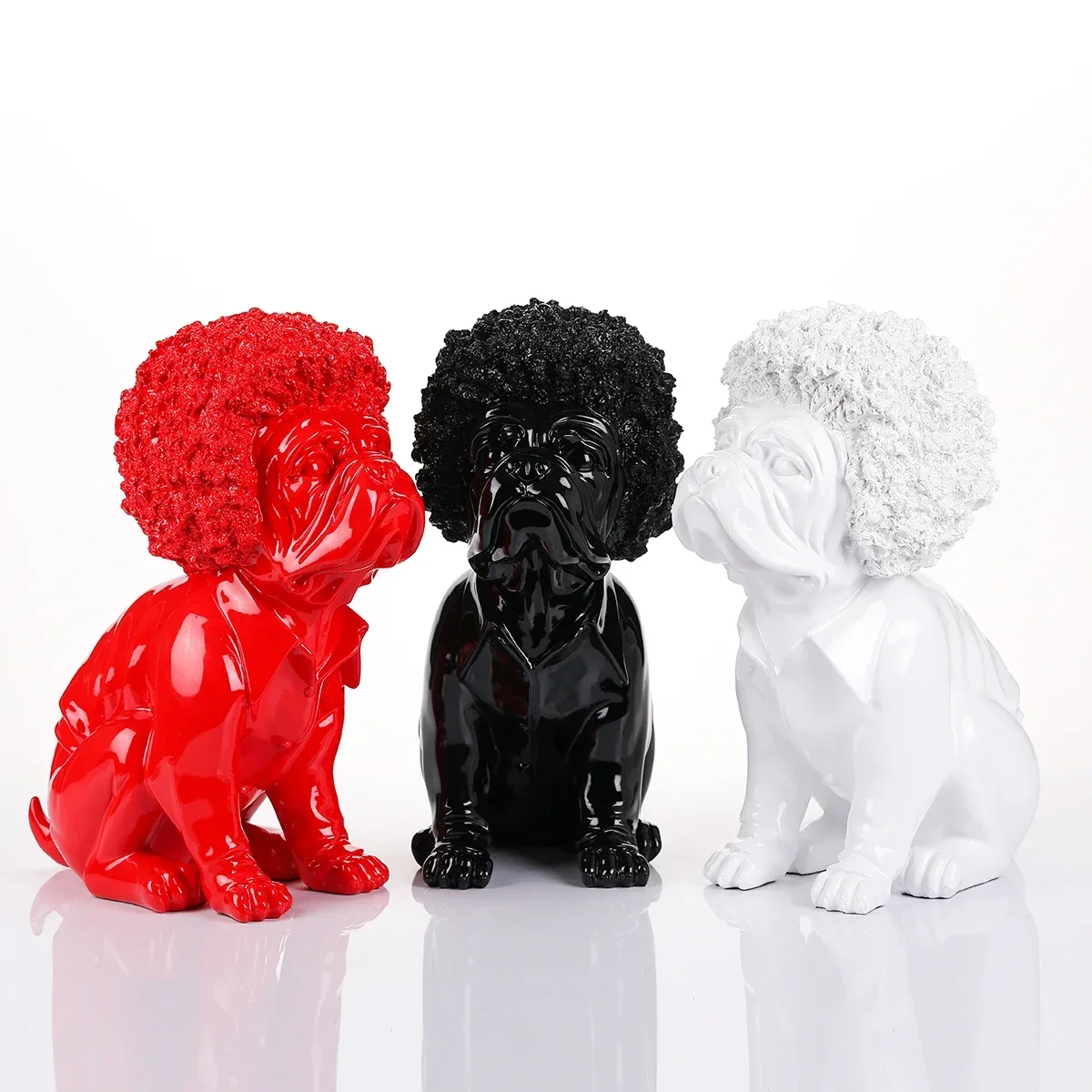 Candy Colors Painting Art Elvis Dog Statue  Crafts Home Wine Cabinet Office Resin Crafts Pet Ornaments Home Decor Figurines