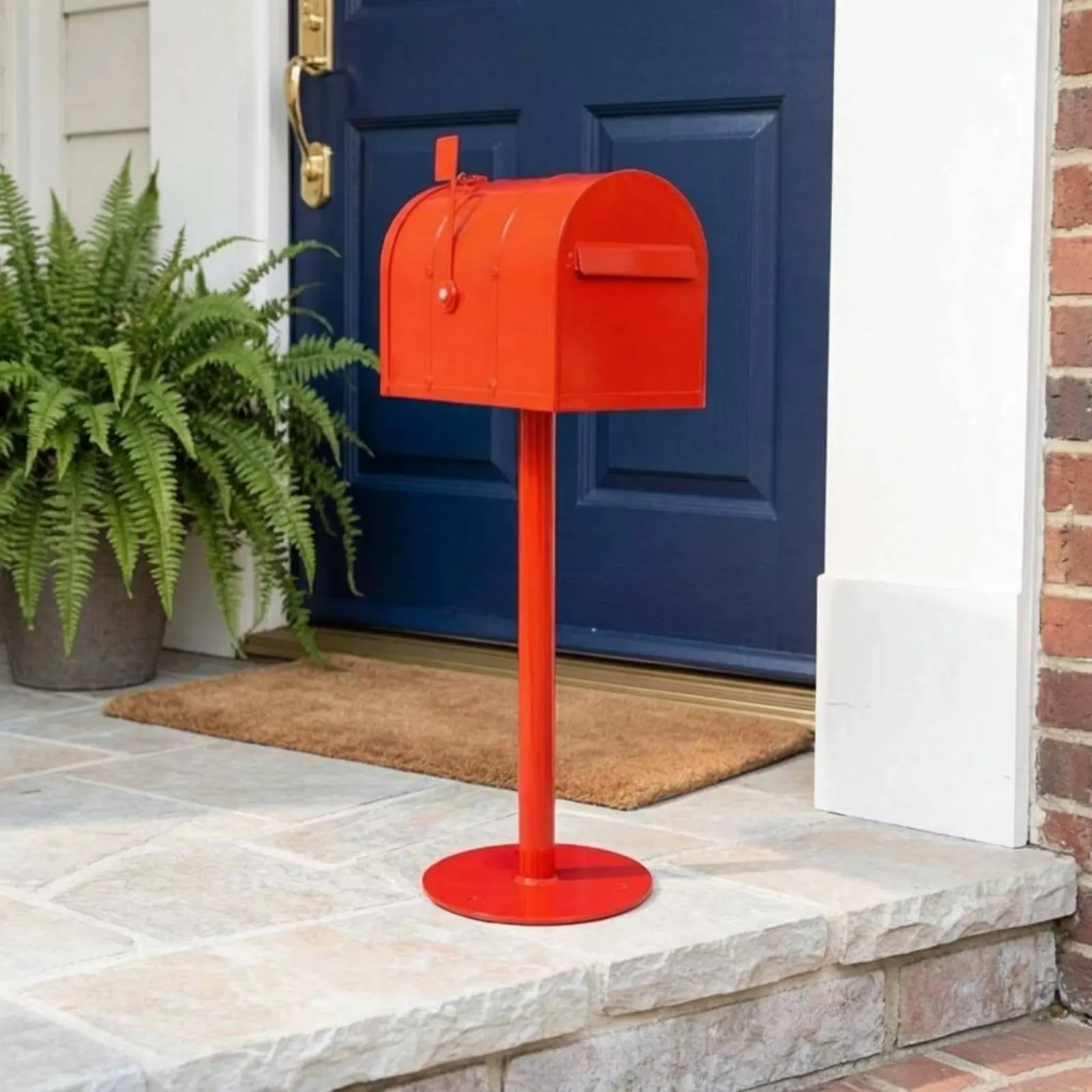 

Vintage Metal Mailbox Rainproof Metal Mailbox Decorative Post Box Easy Assembly