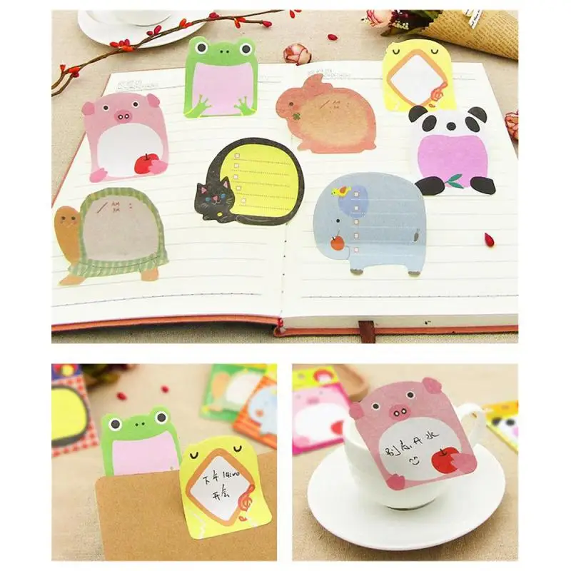 1-3Pcs Charming Animal Series Memo Pad Bookmark Point It Sticker Paper Office School Supplies Writing Pad Notebook Notepad