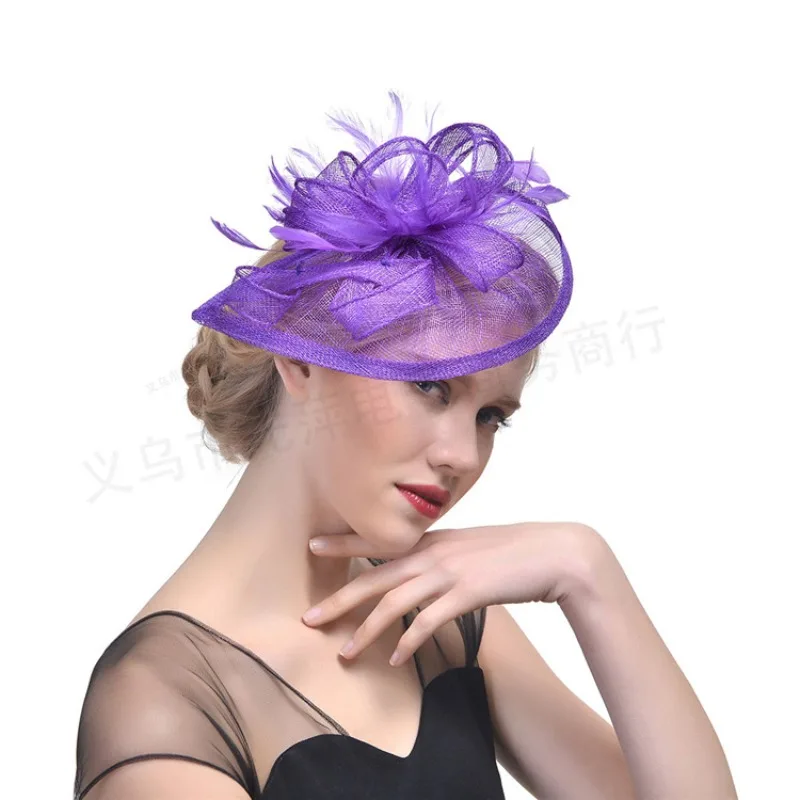

Vintage Bridal Hair Clip with Feather Lace & Straw BrimLightweight & Breathable Ideal BanquetChurchMother of Bride Outfit