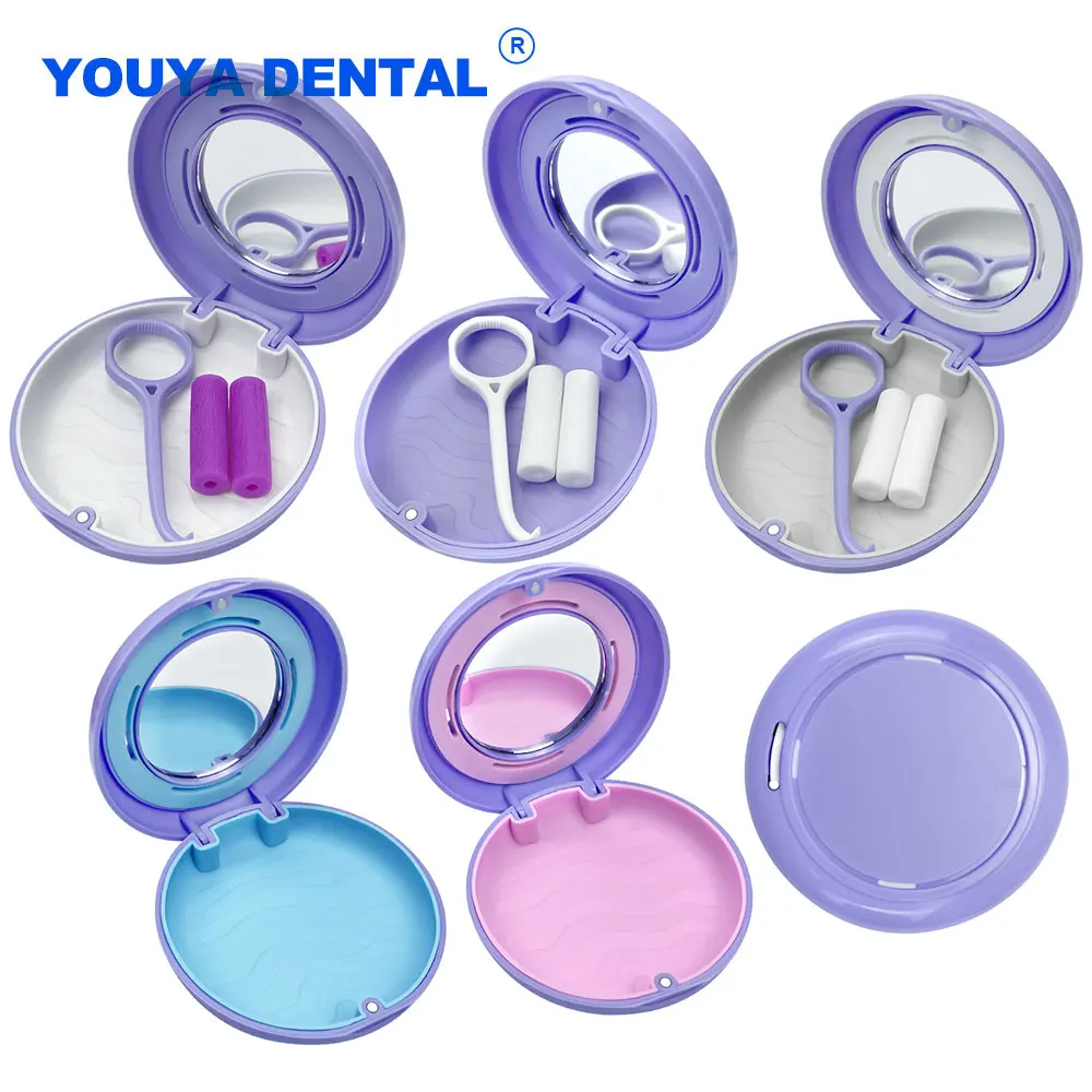 

Mouthguard Guard Denture Retainer Case Magnetic Aligner Orthodontic Invisible Braces Container Hook Air Vent Holes Cleaning Case