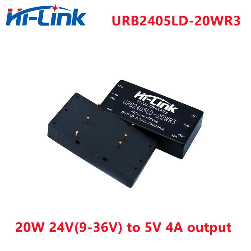 Free Shipping 2pcs/lot Step Down Module DCDC Converter 5V 4A Output 9-36V Input URB2405LD-20WR3 Isolated DC to DC Transformer