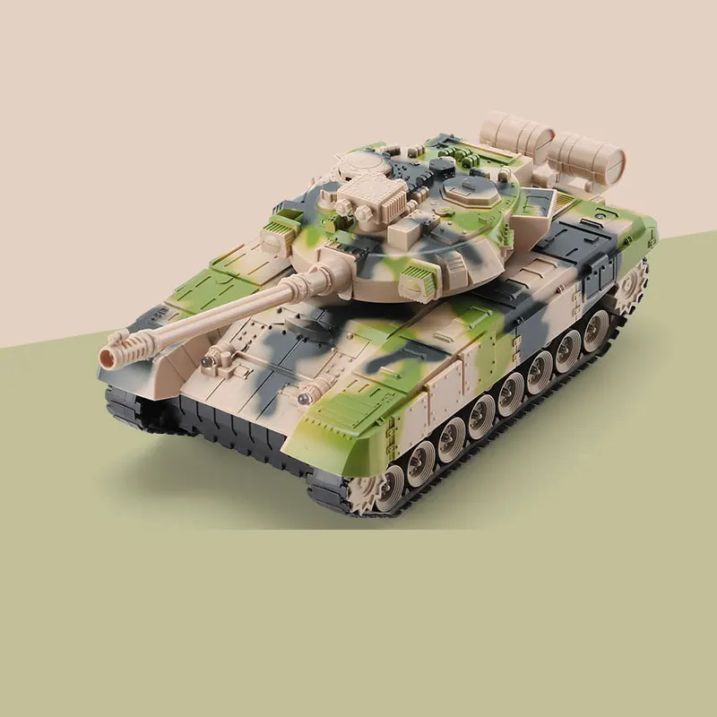 RC Tank Military War Remote Control Car With Sound Light Music Model Electric Rechargeable Tank Electronic Boy Toys Kids Gift