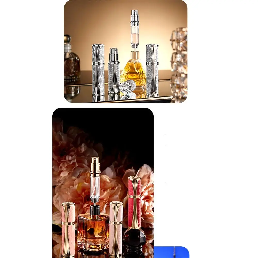 Tragbare, selbstpumpende Leder-Sprühflasche, nachfüllbare Lederflasche mit Bodenbefüllung, auslaufsicher, feiner Nebel, 5ml Zerstäuber für Reisen – Detail 5