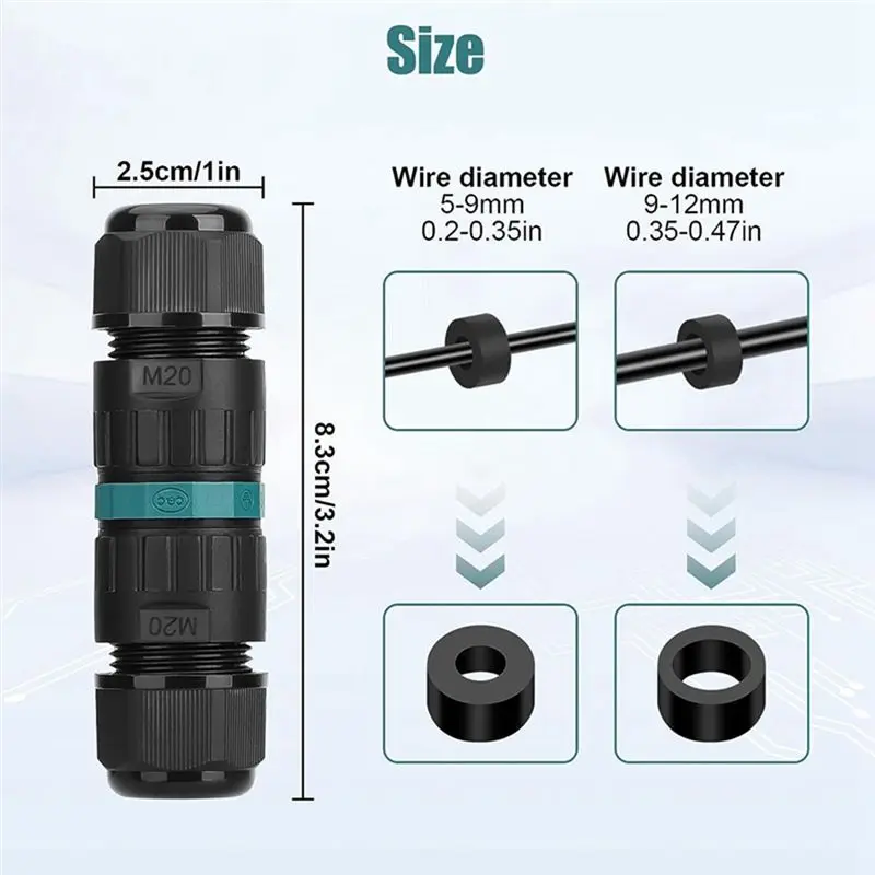 Apr.4 قطعة 2 طريقة 3 صندوق توصيل القطب كما هو موصل الكابلات الكهربائية البلاستيكية المظهر Ø5-12 مم #6