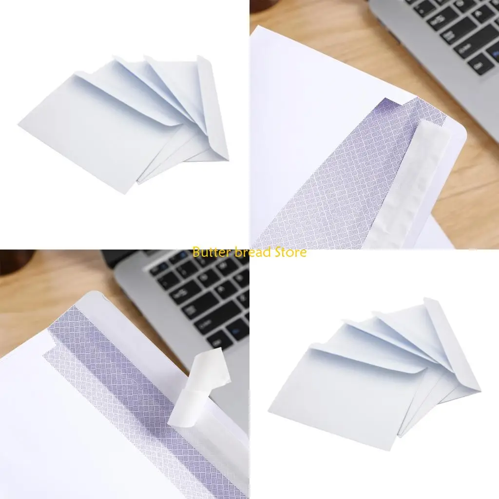W89C 50Pcs/Lot Standard Envelopes High Strength Paper With Concealing Liner For Confidential Office Use