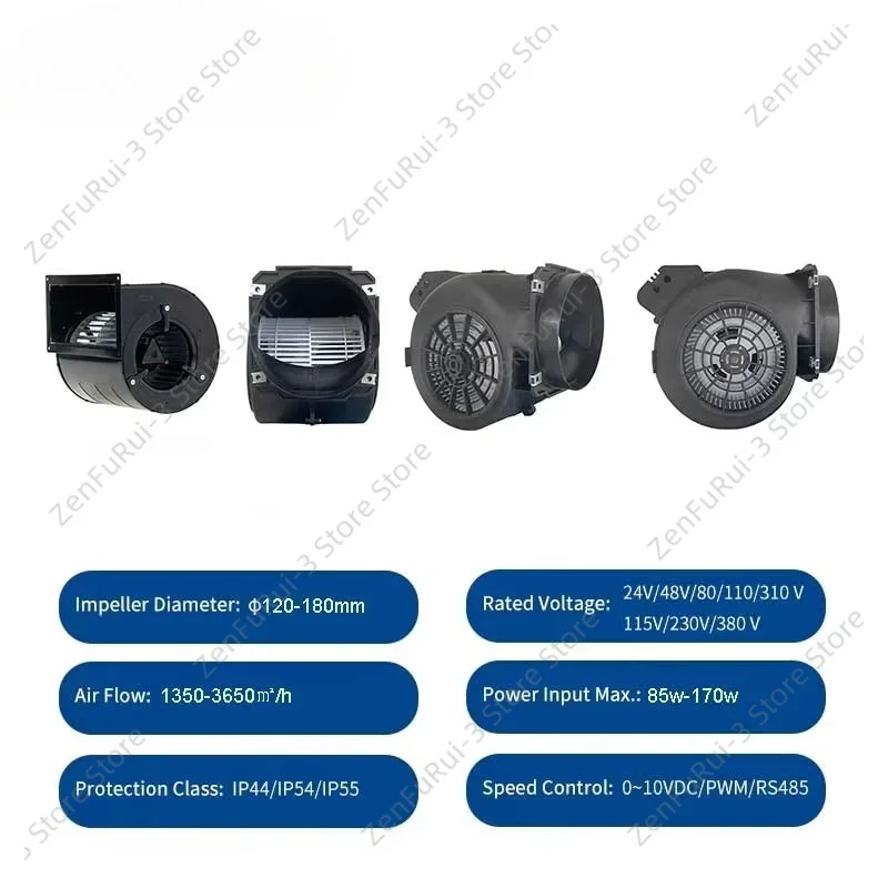 Industrial Small Silent EC Plastic Centrifugal Blower, Waterproof HVAC Duct Exhaust Fan, High CFM Ventilation Equipment view 3