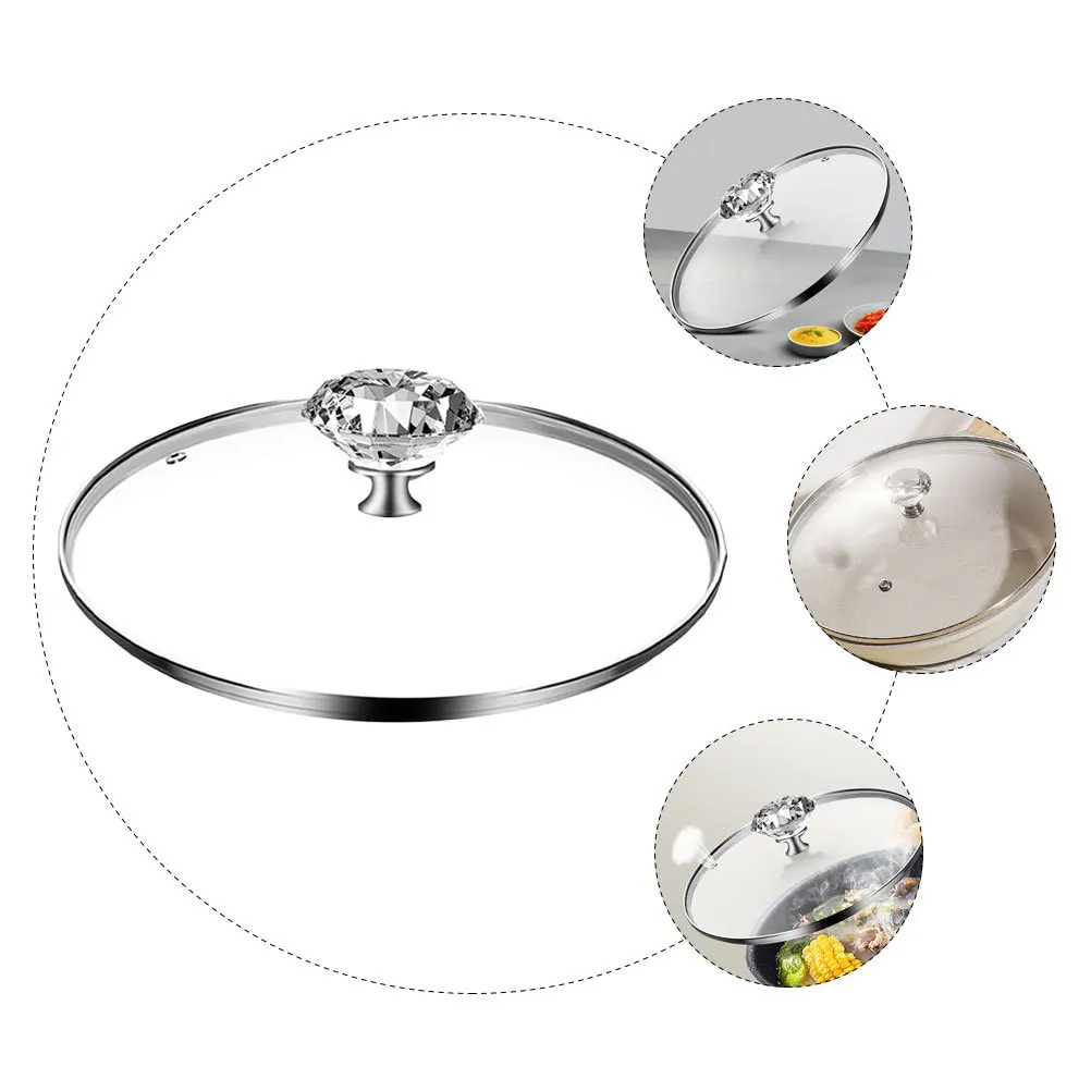 

Pot Glass Lid Sturdy Visible Cover Multi-Function Cooking Pan Lid Kitchen Essential Pot Lids Frying Pan Cover Cover,