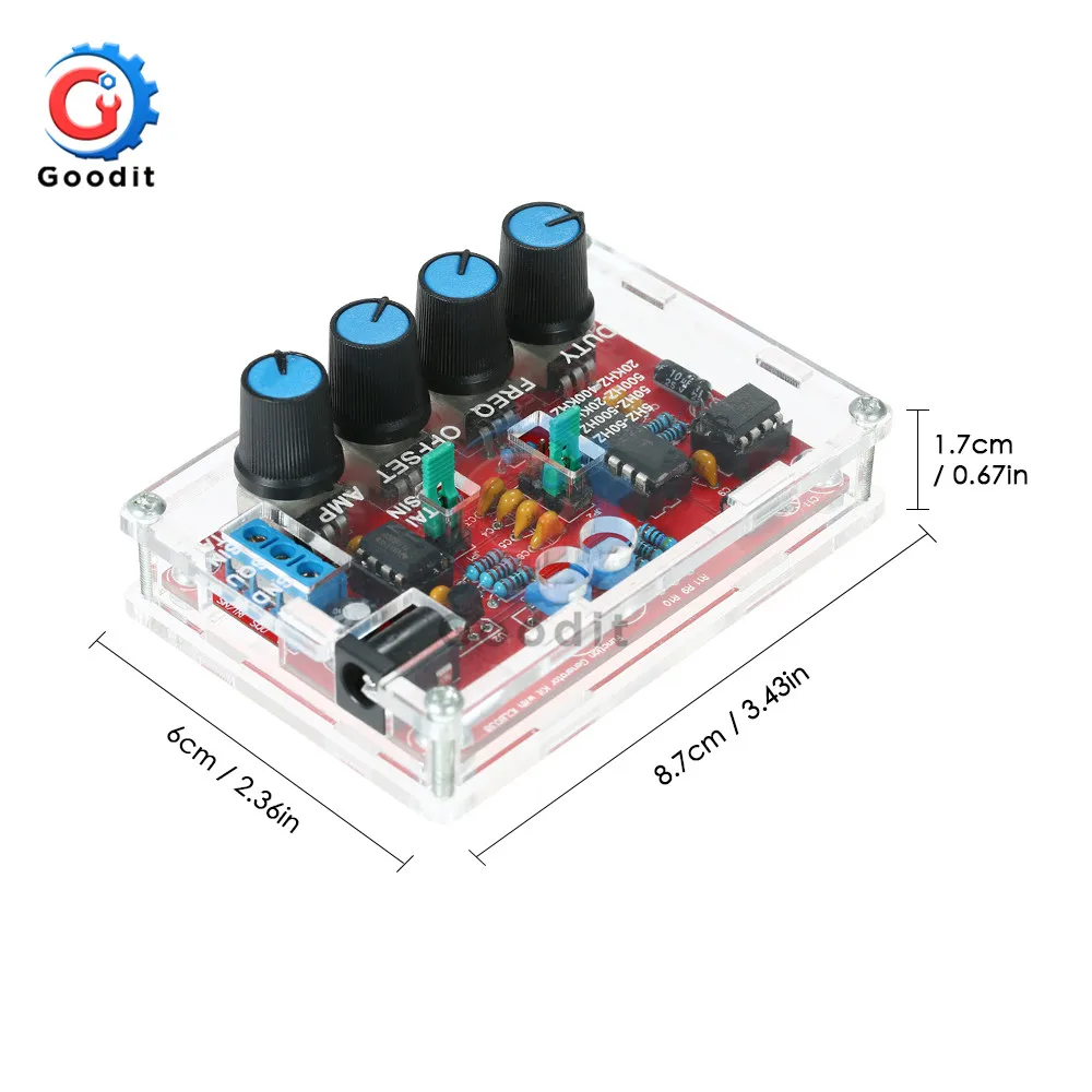 ICL8038 Signal Generator DIY Kit Output 5Hz~400kHz Adjustable Frequency Amplitude Sine Triangle Square Sawtooth