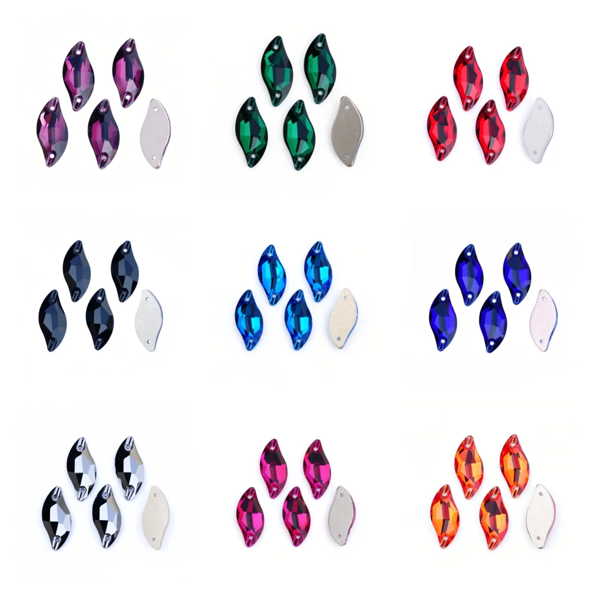 YANRUO 3254 Leaf Value Pack Applique Sew On Rhinestones Flat Back Gems Stones Diy Decor Gymnastic Clothes Dress