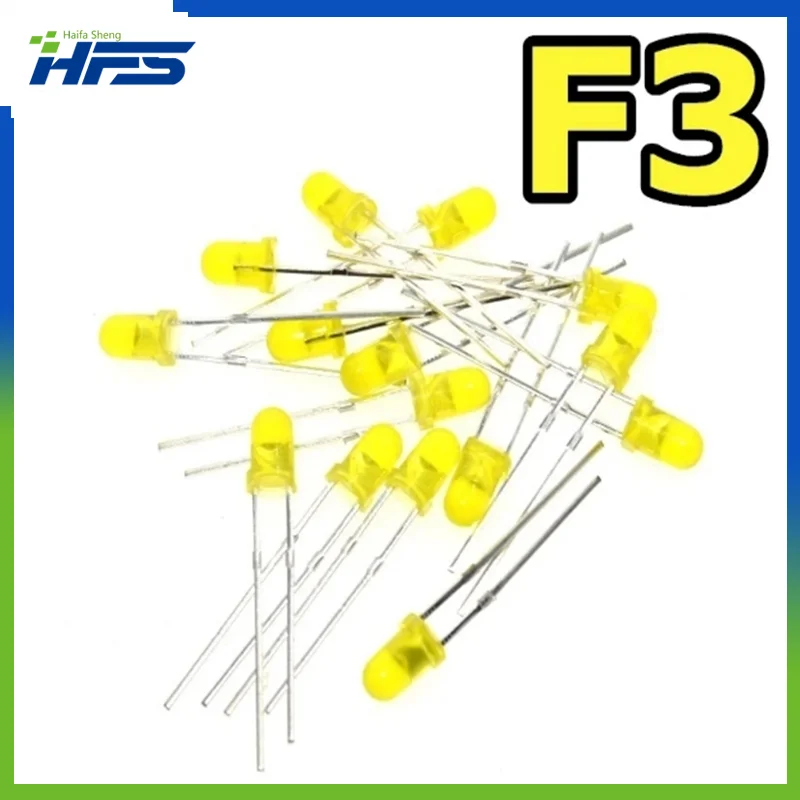 

Yellow F3 3mm LED Yellow light emitting diode light-emitting Yellow turn Yellow 600-800MCD 1000PCS