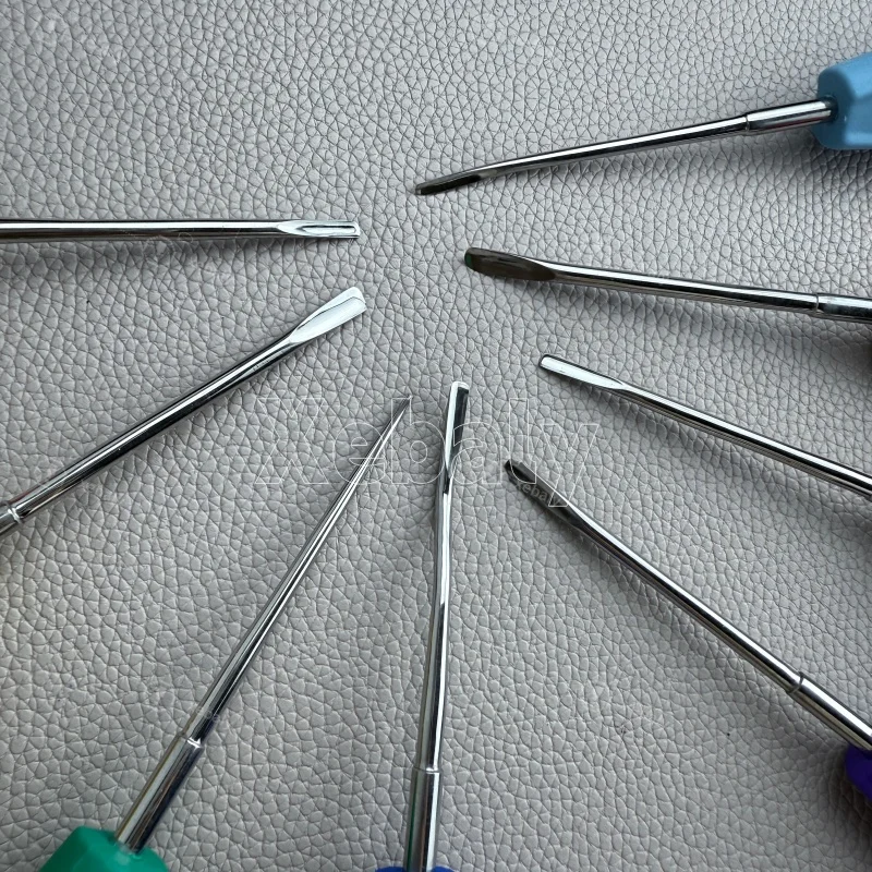 8PCS/SET Dental Luxating Lift Straight Curved Root Elevator Minimally Invasive Instrument Tools Dentist Surgical Screwdriver