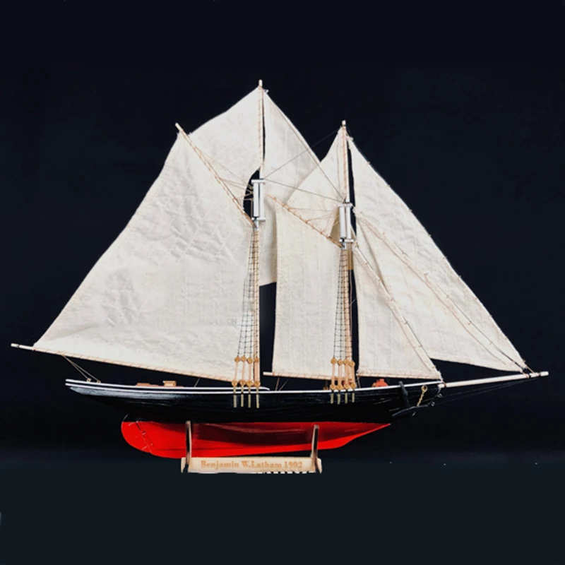 1:87 Benjamin Classical Wooden Sailing Boat Manual Competition Model Assembly Kit Decoration DIY Toys