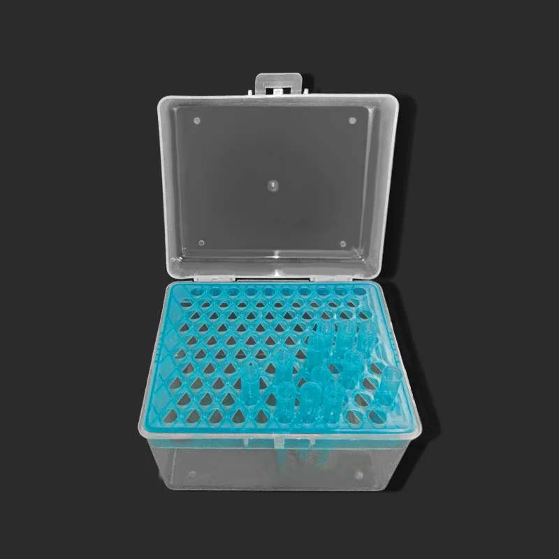 Lab 1ml Plastic Pipettor Tip Box Pipette Tips Holder For Experiment Dispenser Blue Color Package With Box 1PC