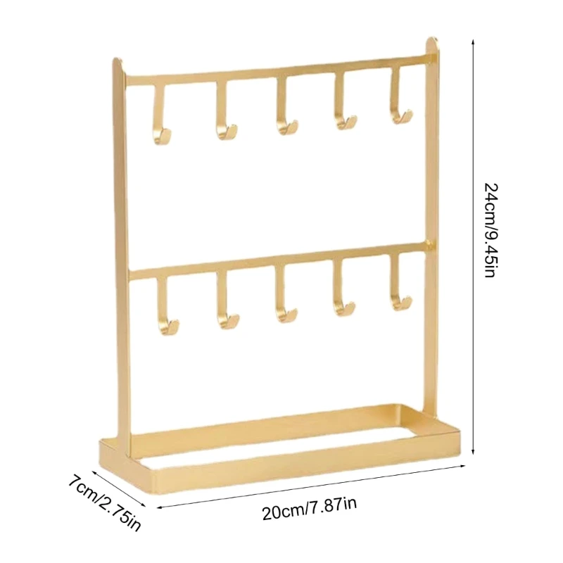 Suporte exibição joias metal Rack armazenamento para colares pulseiras brincos anéis