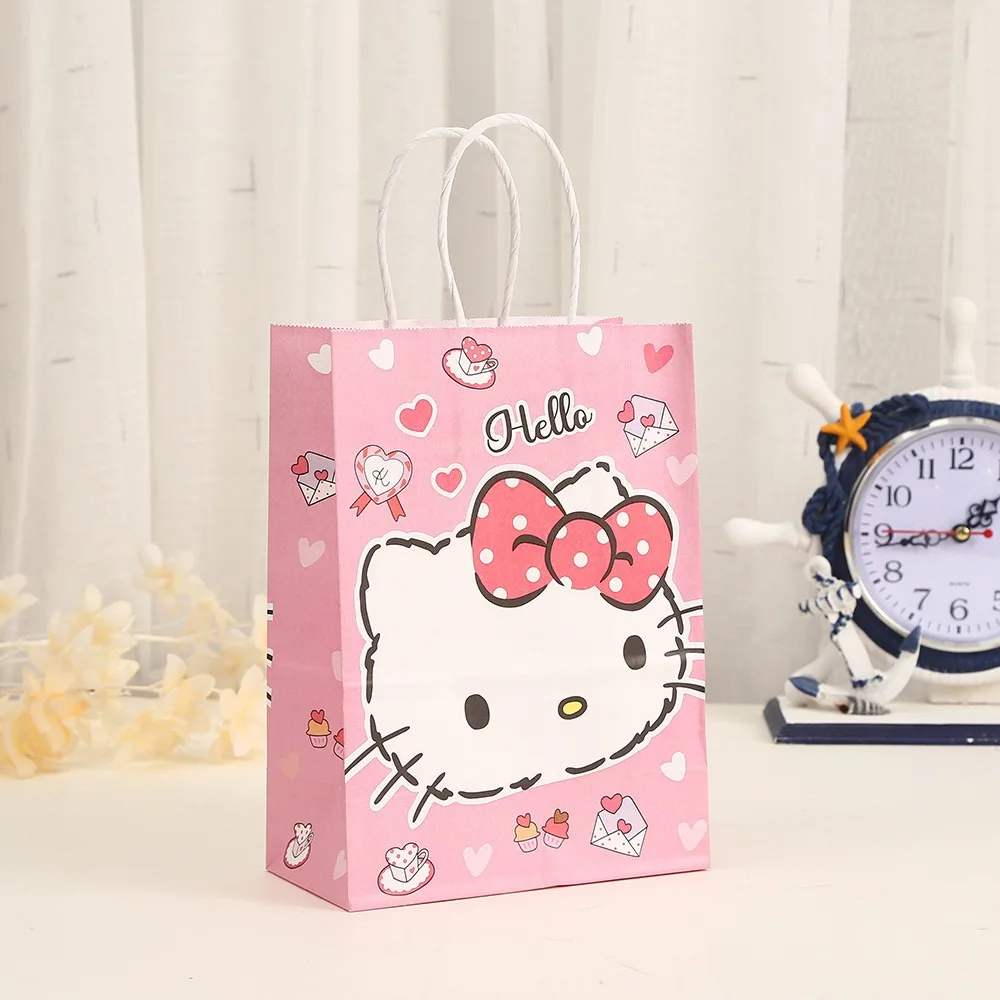 Hello Kitty kraftpapier draagtas Verjaardag Decor Cinnamoroll Candy Bag Kuromi Goody Biscuit Pakket Meisjes Gunsten Kerstcadeau