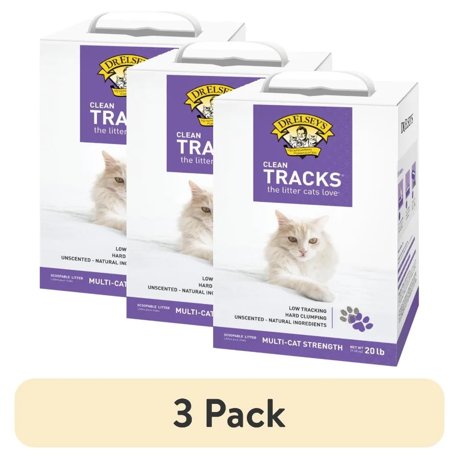 

Набор из 3 упаковок Clean Tracks Clumping Clay Cat Litter, 20 фунтов. Коробка