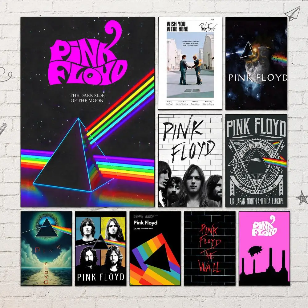 Band P-Pink Floyd Progressive Rock Poster PP Self-Adhesive Wall Decor for Bedroom,Living Room,Dorm,Bar Aesthetic Gift