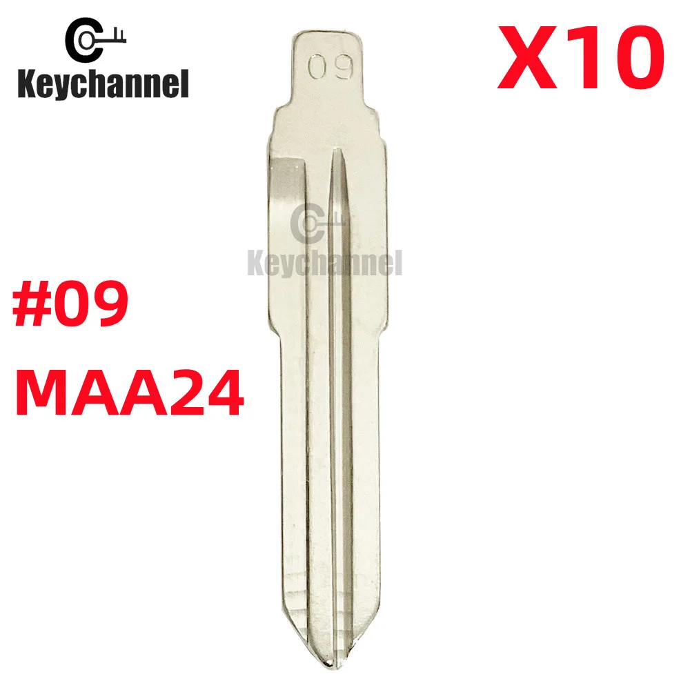 Keychannel 10PCS 09# KD Key Blade Lishi MAZ24 Car Key Blank for KD KEYDIY Xhorse VVDI Flip Remote for Mazda Vizi 323. 626. 929