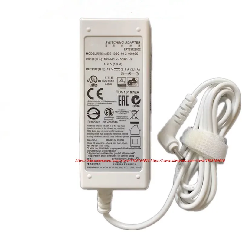 Original ADS40SG-19-2  LCAP25B 19V 2.1A Switching AC Adapter Charger for LG gram 14Z970-A.AAS5U1 14Z970-G.AA52C Power Supply