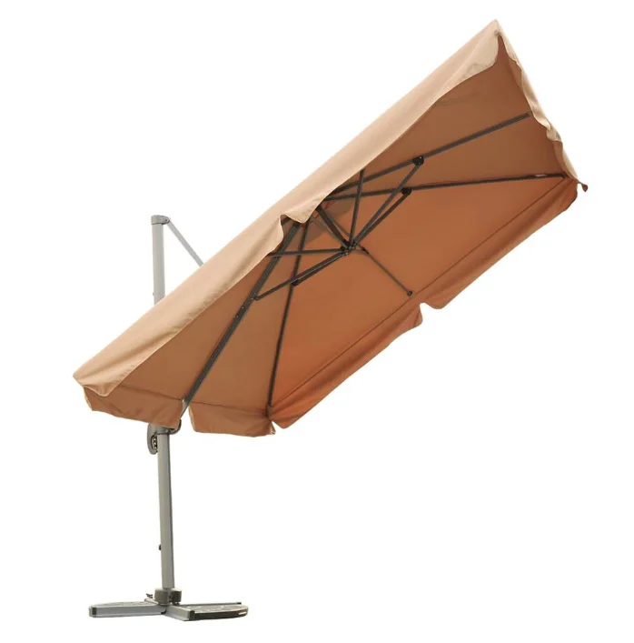 3m*3m High Quality Square Roma Umbrella, Aluminium Side Pole Double Top Parasol, Large Outdoor Shade Umbrella