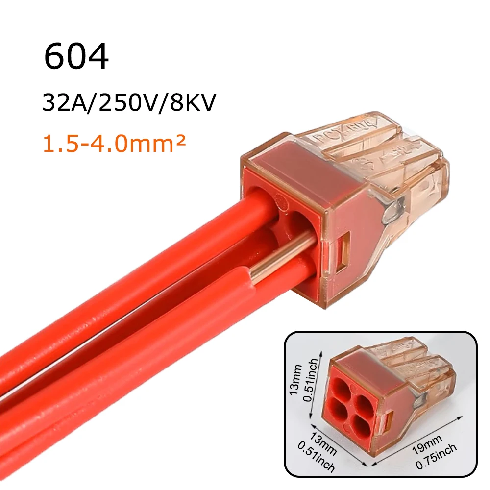 50/100 PCS 4 holes Wire Connector Universal Splitter Wiring Cable Quick Wiring Electrical Connector Push-in Home Terminal Block