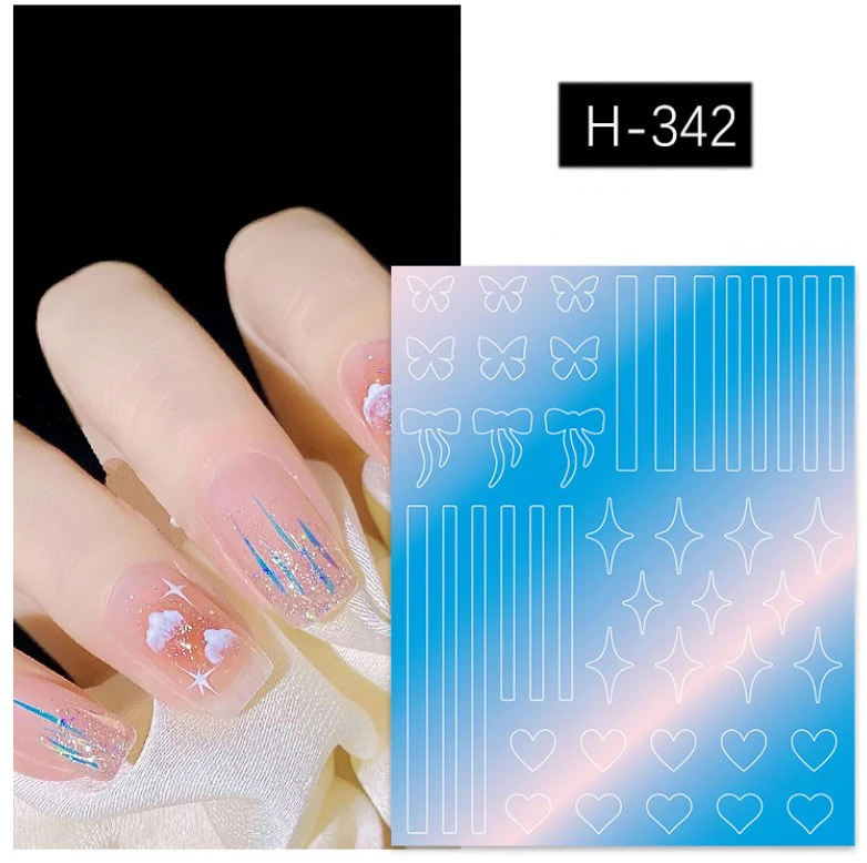 Nail Decal And Sticker Flower Cloud Love five-pointed Butterfly Aurora star Point DIY Slider For Manicuring Nail Art 2023 NEW