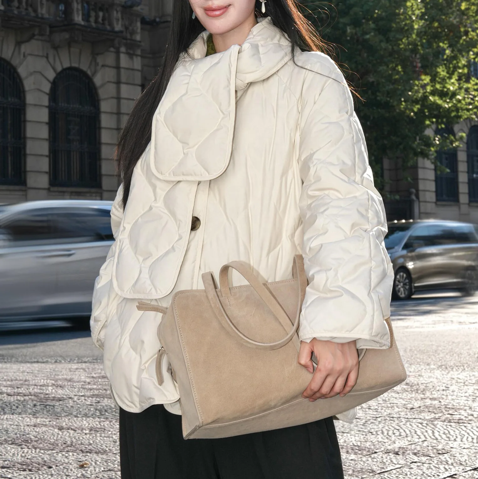 2025 Winter Neue Frauen Daunenjacke Lose Stil Weiße Ente Daunen Schal Mantel