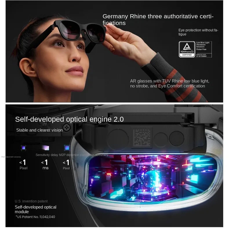 نظارات Nreal Air 2 pro AR الأصلية XREAL Air 130 بوصة شاشة عملاقة فضائية للسينما الخاصة عرض محمول VS نظارات Rokid MAX