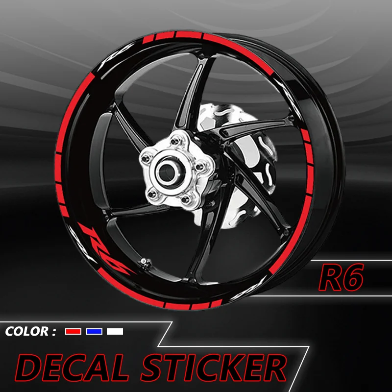 

Motorcycle Wheel Stickers For r6 YZFR6 Rims Reflective Stripe Tire Protection Decorative Decals Sticker Accessories YZF-R6