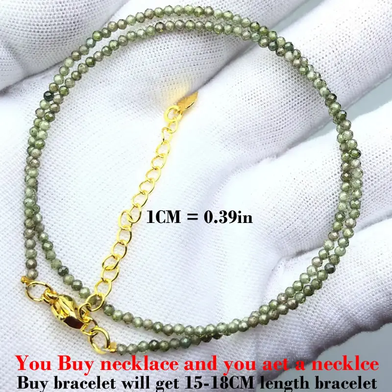 HOT Naturstein 2mm Facettierte Perlen Halskette Kristall Quarz Granat Achat Perlenketten Mode Einfacher Schmuck für Männer und Frauen Geschenke – Detail 7