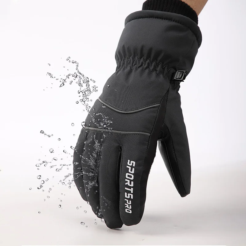 Men's Ski Gloves Are Cold-Proof, Outdoor, Velvet and Thickened, Windproof, Touch-Screen Motorcycle Winter Riding Warm Gloves