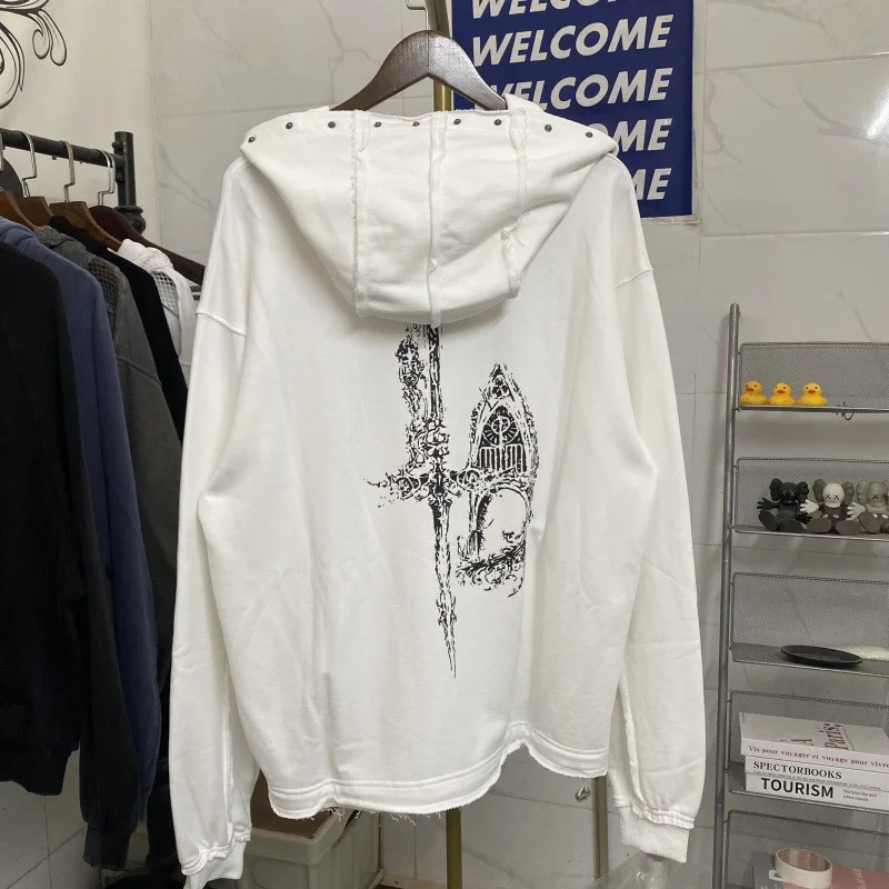 البلطجة نادي هوديس التنين العظام الشيطان المطبوعة برشام الديكور شارع العليا الهيب هوب عادية الرجال النساء فضفاض هوديي معطف #4