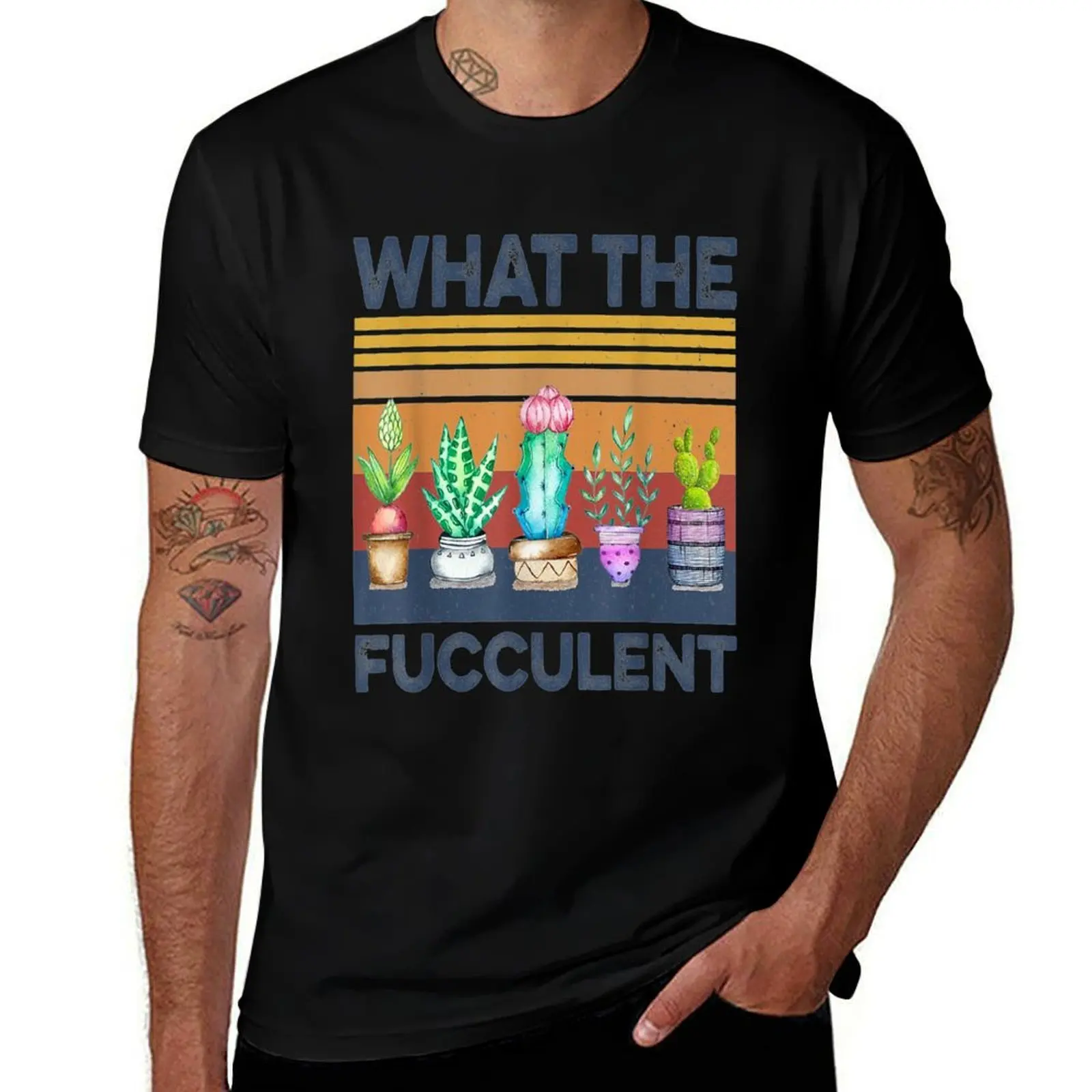 

What the Fucculent Cactus Succulents Plants T-Shirt Running Gym Short Sleeve Sports Tee